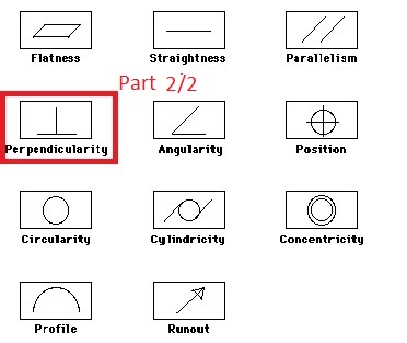 تلرانس تعامد (Perpendicularity) - محور